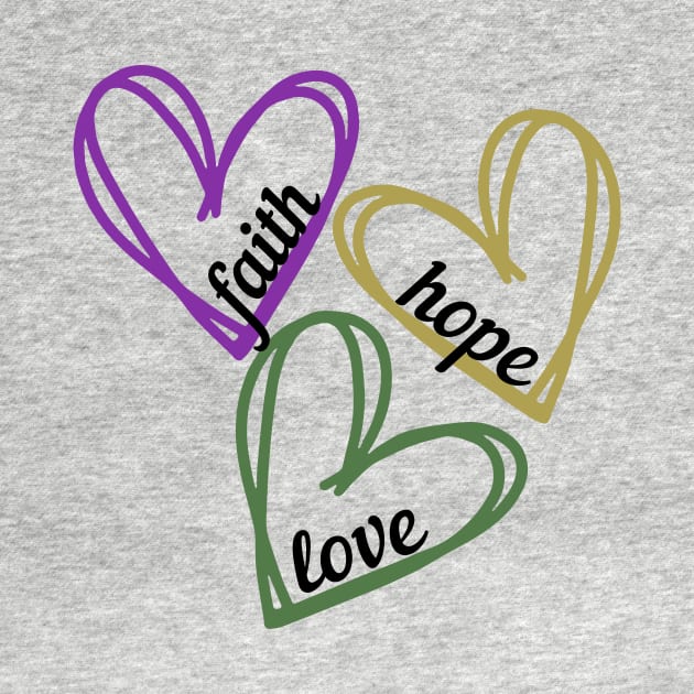 faith hope love hearts by SpoonyGallery